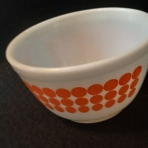 Orange Polka Dot Ceramic Bowl